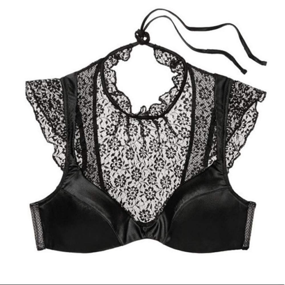 100   Victorias Secret Satin High Neck Bra Bralette 32 D